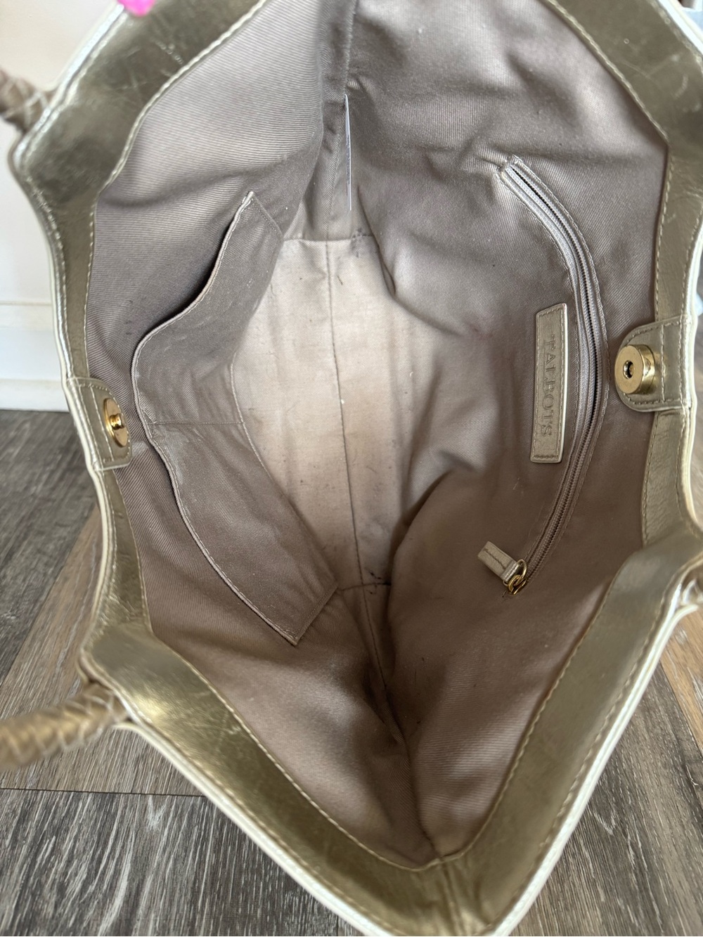 Talbots Metallic Woven Gold Tote - Picture 5 of 5